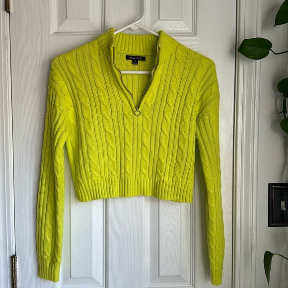 New Look neon yellow crop sweater - Picture 1 of 4